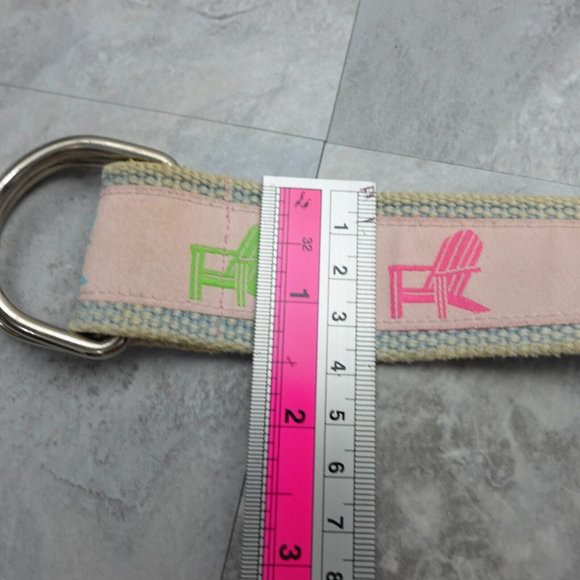 Preppy Belt Womens Size Medium Metal D Ring Buckle Porch Chair Canvas Webbed Y2K - Picture 7 of 16